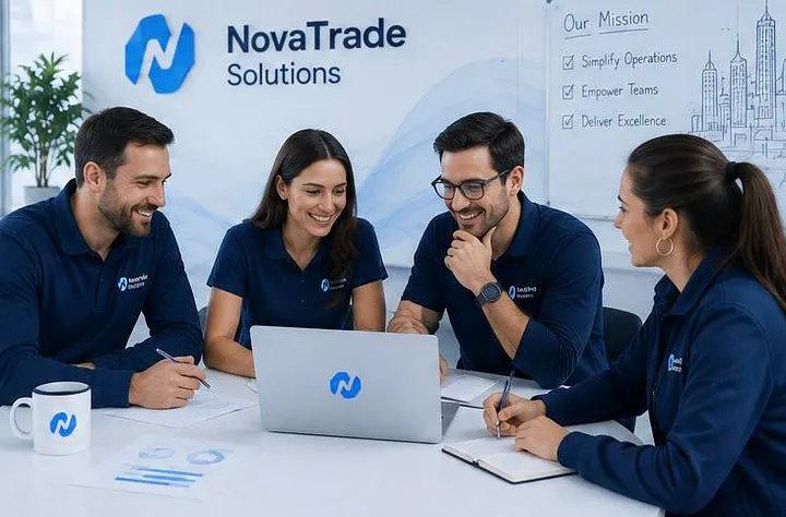 Zespół NOVATRADE SOLUTIONS podczas pracy nad platformą